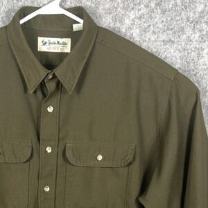 Gander Mountain Quiet+ Mens 2XL Olive Green Button Up Utility Hunting Shirt USA